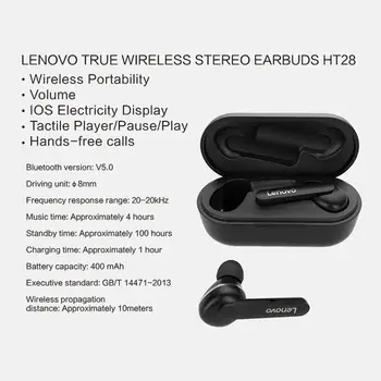Nou Original Lenovo HT28 TWS 5.0 Adevărat Wireless Bluetooth pentru Căști Bas Profund, Căștile Stereo cu Control Tactil Auto Conecta setul cu Cască