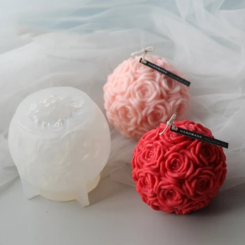3D DIY Crescut Mingea Lumânare Mucegai Sapun Flori de Mucegai Mucegai Silicon Lumânare Rășină Face