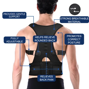 Magnetic Corector de Postura pentru Femei Barbati Ortopedice Corset Suport Spate Centura de Dureri de Spate Bretele Support Belt Magneți Terapie B002