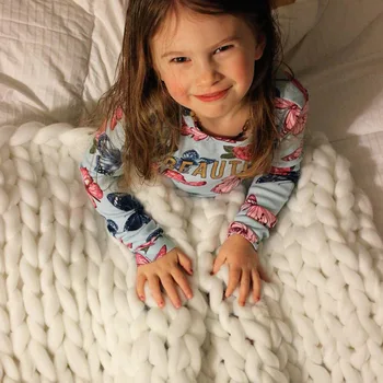 Moda Pătură de Lână Artificială Pătură Groasă de Mare de Fire Roving Tricotate Pătură Caldă Arunca Pături Canapea Acoperi Carouri pe pat