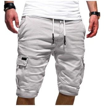 Covrlge Bărbați pantaloni Scurți de Vară 2019 Nou Casual Culoare Solidă pantaloni Scurți Genunchi Lungime Multi-buzunar de Bărbați pantaloni Scurți 7 Culori MKX042
