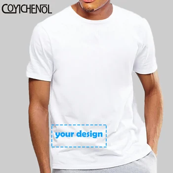 2019 PROPRIUL Design Logo-ul de Brand/Imagine Alb Personalizat o-gât Modal Barbati maneca scurta tricou de imprimare Plus Dimensiune 7XLshirt COYICHENOL