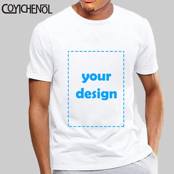 2019 PROPRIUL Design Logo-ul de Brand/Imagine Alb Personalizat o-gât Modal Barbati maneca scurta tricou de imprimare Plus Dimensiune 7XLshirt COYICHENOL