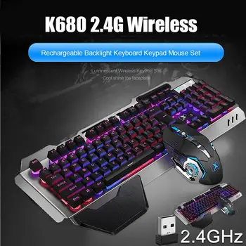 De Vânzare La Cald Keyboard Mouse-Ul Design Delicat K680 2.4 G Wireless Gaming Reîncărcabilă Cu Iluminare Din Spate Mecanic Simt Keyboard Mouse-Ul