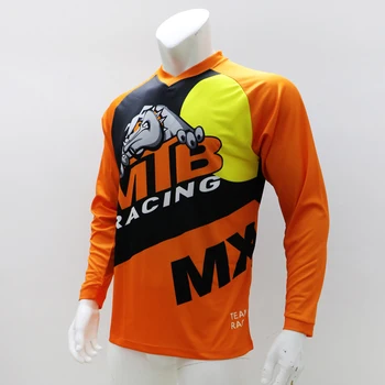 MTB personalizat portocaliu câine absorbția de Umiditate și transpirație Off road DH MX mountain bike echipa Camasa maneca lunga