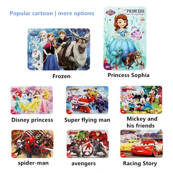 Disney 200 Piese Cutie de Fier Puzzle din Lemn Puzzle Mickey Curse Printesa Congelate Copii Jucarii Educative pentru Copii Cadouri