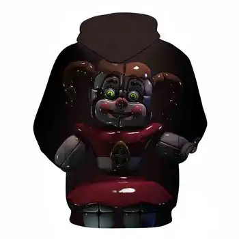 Cinci Nopți la lui Freddy imprimate 3D pentru adulti jocuri de înaltă calitate, cu mâneci lungi hoodie casual jacheta sport