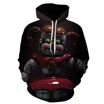Cinci Nopți la lui Freddy imprimate 3D pentru adulti jocuri de înaltă calitate, cu mâneci lungi hoodie casual jacheta sport