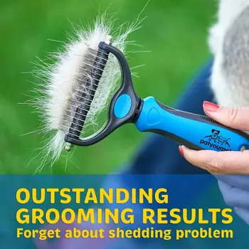 Pet Grooming Tool - 2 Fețe Subpar Rake pentru Pisici și Câini - în condiții de Siguranță Dematting Pieptene pentru Ușor de Rogojini & Incurcaturile Eliminarea câine grooming