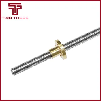 T8*8 mm șurub de plumb Imprimantă 3D piese cu Alamă cupru Piuliță trapezoidală șurub de plumb de Plumb de 2 mm Lungime 200/250/300/350/375/400/450/500