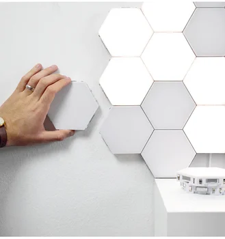 Noua Creatie a Condus Cuantice Lampă de Perete Hexagonal Modular Touch Senzor de Lumina pentru Interior Camera Lampara Acasă Decorare Dormitor de Iluminat