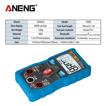 ANENG V05B Digital, 6000 De Capete de acuzare Profesionale Multimetru Analogic AC/DC Curenți de Tensiune Mini Testere True RMS Bluetooth Multimetro