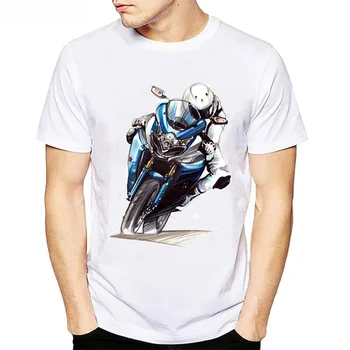Moto 3D tricou harajuku streetwear tricou locomotiva bărbați cămașă albă camiseta masculina