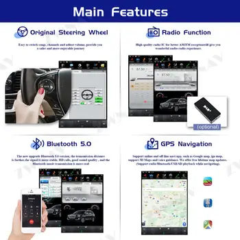 4+64G Tesla Stil Mare Ecran Android 9.0 Auto Multimedia Player Pentru Infiniti FX35 FX45 2004-2008 GPS Audio stereo Radio unitatea de cap
