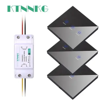 KTNNKG 1/2/3 Banda 433Mhz Smart Touch Comutator Wireless Lumina RF Control de la Distanță 110V 220V Receptor de Perete Acasă Buton Lumina Plafon