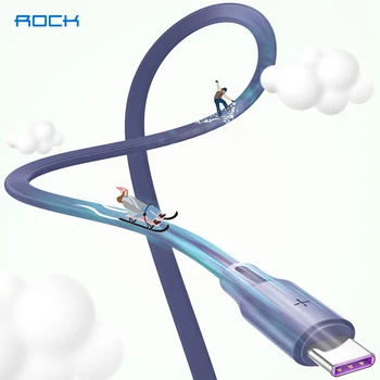 ROCK 5A USB de Tip C Cablu pentru Samsung S9 S10 A51 10 Km de Încărcare Rapidă 4.0 Cablu de Încărcare Rapidă Sincronizare de Date Cablu tv cu Incarcator Cablu Usb