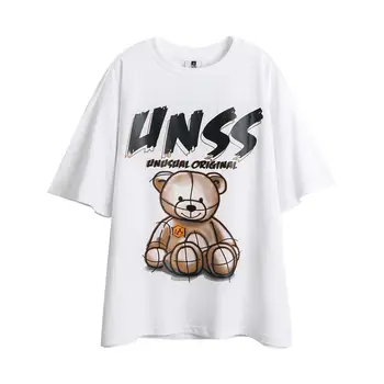 2020 Harajuku Cuplu de Vară Uri de Moda Urs cu Mânecă Scurtă T-shirt pentru Bărbați și Femei Supradimensionat Moda 2020 Femei Îmbrăcăminte de Modă