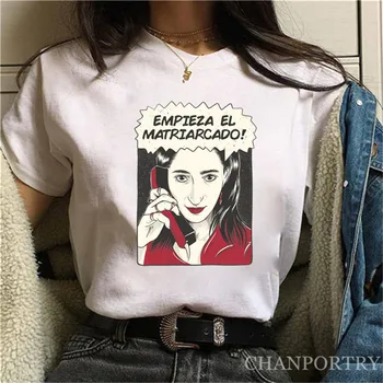 Casa de Hârtie Tricou Nou Bani Jaf Femei La Casa De Papel Tricou Amuzant Top Tee de Moda de sex Feminin Haine de Vară T-shirt