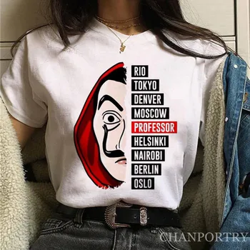 Casa de Hârtie Tricou Nou Bani Jaf Femei La Casa De Papel Tricou Amuzant Top Tee de Moda de sex Feminin Haine de Vară T-shirt