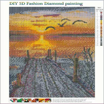 DIY 5D Diamant Pictura Gâscă Sălbatică La Amurg cruciulițe Diamant Modele de Broderie cu strasuri Diamant Mozaic 30x40cm