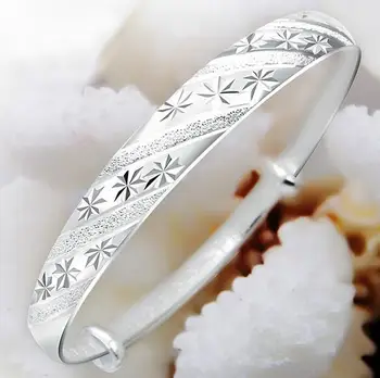 OMHXZJ en-Gros de moda mată noroc meteor femeie kpop star Fin 999 Argint reglabil brățară Bratari cadou SZ19