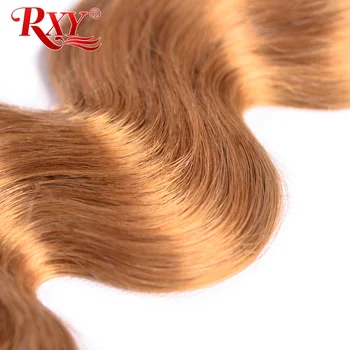 RXY Miere Blondă a Părului Brazilian Țese Pachete Corpul Val 1/3/4buc #27 Culoare de Par Uman Pachete Remy de Păr Țese Extensie
