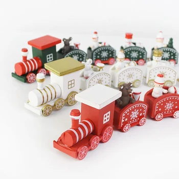 5 Noduri din Lemn de Tren de Crăciun Xmas Lemn Ornamente pentru Decor Acasă de Crăciun Decorare Consumabile Partid Navidad Nou An Cutie Cadou