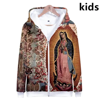 3 La 14 Ani Copii Hanorac Fecioarei De Guadalupe Fecioara Maria Catolică Mexic Tricou Baiat Fata Harajuku Jacheta Copii Haine