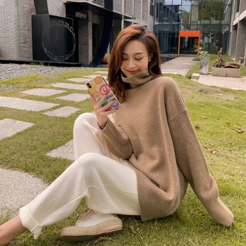 Pulover pentru femei de iarnă groase și largi exterior purta leneș stil coreean elevii să poarte un străin bază în stil pulover de sus