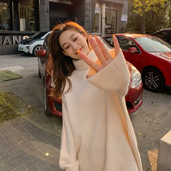 Pulover pentru femei de iarnă groase și largi exterior purta leneș stil coreean elevii să poarte un străin bază în stil pulover de sus