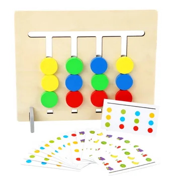 Lemn Montessori Jucărie Patru Culori/ Fructe Dublă față-Verso de Potrivire Joc de Raționament Logic de Formare Copii Jucarii Educative pentru Copii