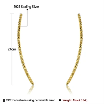 INALIS Autentic 925 Sterling Silver Clip Cercei Pentru Femeile de Culoare de Aur de Mână Ciocan Cercel Minimalist Aniversare Bijuterii Fine