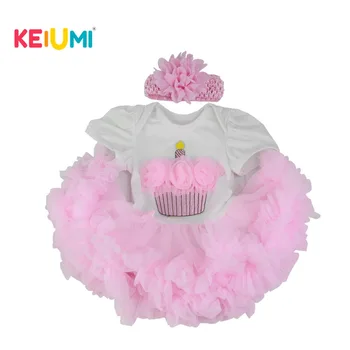 En-gros Ieftine Baby Doll Rochie cu Tort Model Pentru 22-23 inch Renăscut Baby Pink Bubble Fusta Papusa