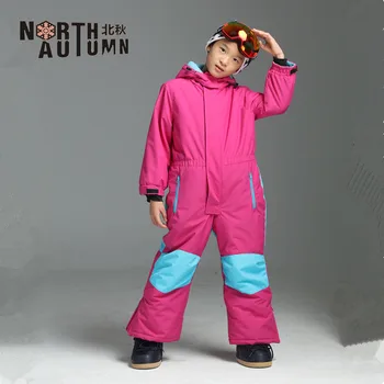 Iarna Copiii La Schi Costume Băieți Fete Salopete Cu Capac În Aer Liber Camping Waterproof, Windproof Zăpadă Salopete De Schi Snowboard Haine