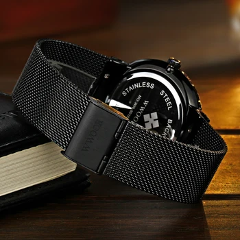 WWOOR Brand de Lux Ceas Barbati Minimalism Negru Cuarț Mens Ceas de Moda Ultra Subțire Casual Impermeabil Ceasuri reloj hombr 2020