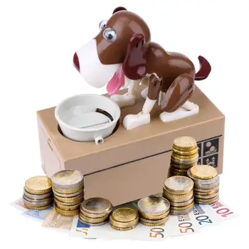 1buc Robotic Câine Caseta de Bani a Băncii Automată a Furat Monede pusculita de Bani de Economisire Cutie de Bancnote Pusculite Cadouri Copil Jucărie Salvarea Băncilor