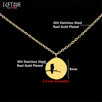ICFTZWE 10buc Lanț de Aur de Bijuterii Minunat Pasăre Pe o Ramură Coliere Coliere Pentru Femei din Oțel Inoxidabil Collares Hombre