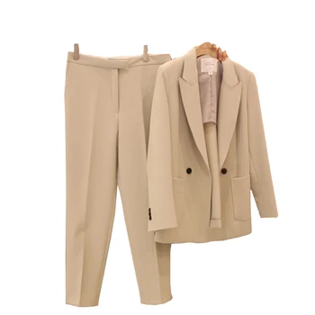 Pantaloni costume femei elegante 2020 nou stil de moda temperament Slim doamne de birou uniforme costum din două piese 19739