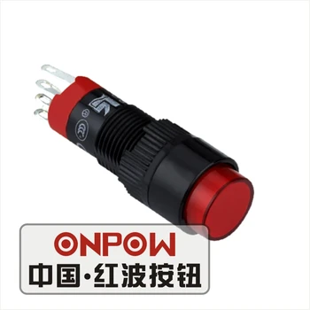 ONPOW 10mm 1NO1NC Roșu/Verde/Albastru/Galben LED Moment din Plastic Rotund buton Comutator (LAS3Y-11) CE, ROHS 19768