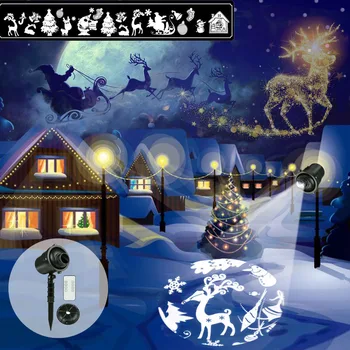 Crăciun Ninsoare Laser Proiector Lumini în Mișcare de Zăpadă Grădină Condus Lumini de Scena Fulg de nea Lumina Laser pentru Xmas Party Petrecere în aer liber