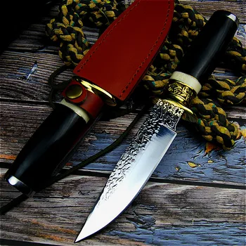 Germania DC53 oțel cuțit de vânătoare forjare oglindă lumina tactice precise drept colecție de cuțite cuțit ritual +cazuri de piele 19897
