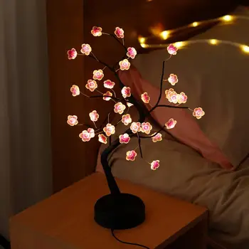 Lampă de masă a Crescut de Flori Copac LED Lumini de Noapte Petrecere Acasă Decorare de Crăciun Dormitor Decor Lampa de Noapte de Nunta Cadouri de Valentine