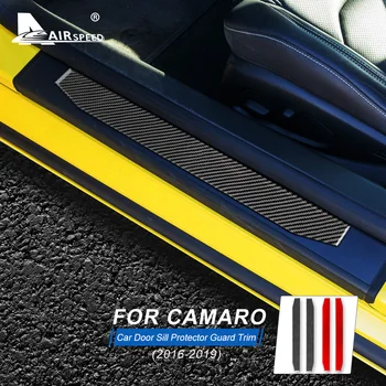 VITEZA Fibra de Carbon pentru Chevrolet Camaro 2016 2017 2018 2019 Accesorii Auto Pragului de Ușă Protector Guard Autocolant pentru Camaro Tapiterie