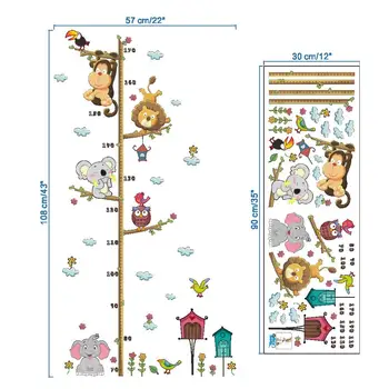 Măsurarea înălțimii Autocolante de Perete Animale Desene animate Decalcomanii de Perete pentru Copii Camera Copilului Pepinieră Decor(22