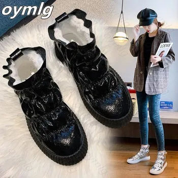 Singură Maimuță femei pantofi noi 2021 cald iarna zapada ghete din piele Pu Cutat Platforma apartamente de moda boot femeie botas pantofi Mujer