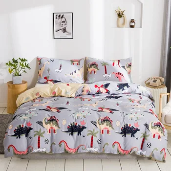 Aggcual Desene animate dinosaur set de lenjerie de pat singur pat dublu copilului imprimat drăguț carpetă acopere set pentru copii home textile de Calitate be10 20969