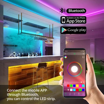 12V Led Strip Lumini de Decor Pentru Perete Dormitor Luces Condus De Colores Control de la Distanță Bluetooth Muzica de Schimbare a Culorii RGB Lumini