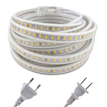 220V LED Strip Waterproof IP67 SMD5730 120Leds/m Alb Cald 220 V-LED Strip Lumina Impermeabil Bandă Diodă de Bucatarie Camera de zi Lampa 21307