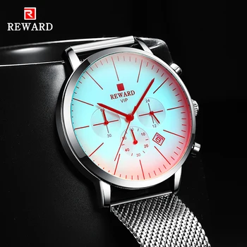 2021 Noi Multicolore de Sticlă de Moda pentru Bărbați Ceasuri de Top de RECOMPENSĂ Brand de Lux Cronograf Oamenii de Argint din Oțel Inoxidabil Încheietura mîinii Ceas