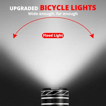 Upgrade-ul LED Biciclete Lumina T6 3modes Biciclete Lumina USB Ciclism Lumina IPX6 rezistent la apa accesorii pentru Biciclete Built-in Baterie 2400mah